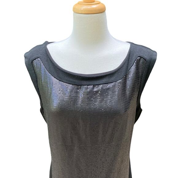 Ann Taylor Mini Dress 16P NWT Black Sequins Sheath Glam Fairy Whimsigoth Party - Picture 2 of 11